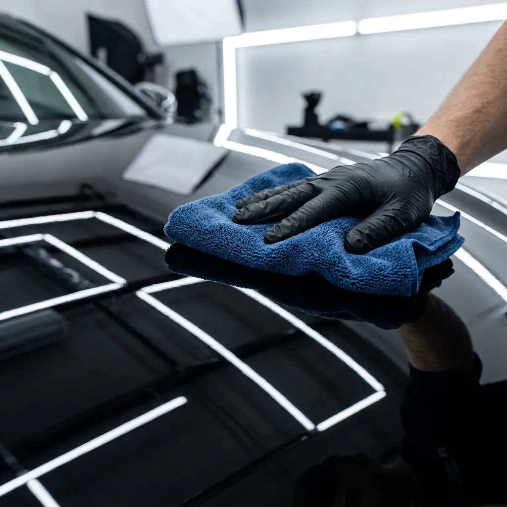 Step 3: Wipe Clean with Plush Microfiber to Reveal Mirror Shine